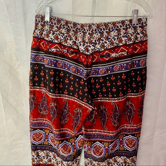 Floral soft flowy pattern pants cinched leg Size L - Picture 9 of 9